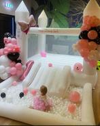 Wit Springkasteel  te Huur - Perfect voor Feestjes!, Ophalen of Verzenden, Gebruikt