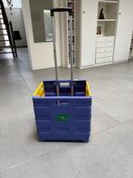 Paarse troley inklapbare krat met wieltjes en trekstang., Doe-het-zelf en Verbouw, Kratten en Dozen, 40 tot 60 cm, Opvouwbaar