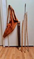 Afrikaanse jacht set leren vel tas + speer pijlen decoratie , Ophalen