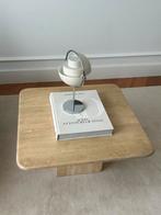 Vintage massief travertin marmeren beige salontafel / tafel, Ophalen, Gebruikt, 50 tot 100 cm, Vierkant