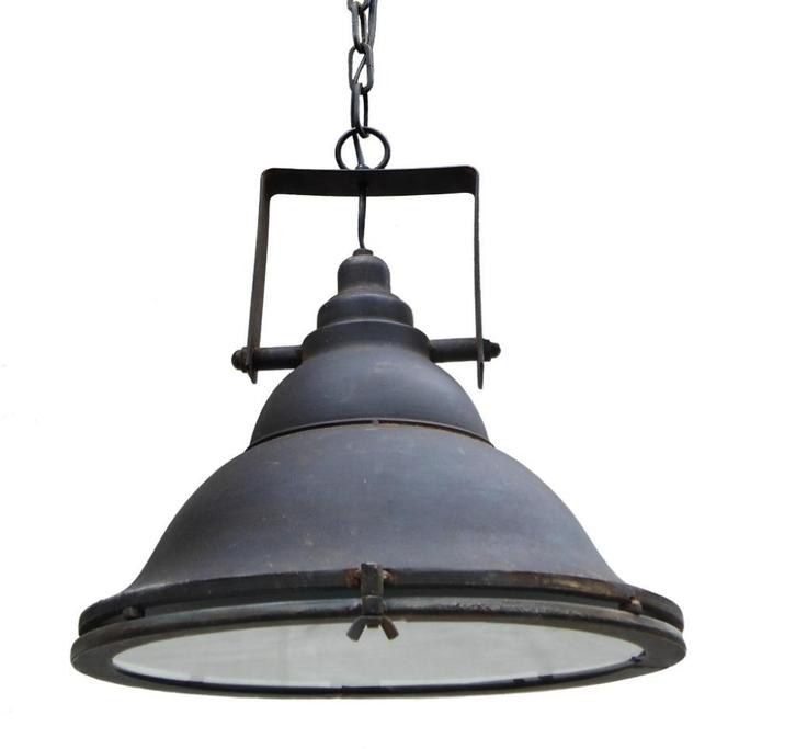 Mancave hanglamp aan ketting model 41, Huis en Inrichting, Lampen | Hanglampen, Nieuw, Minder dan 50 cm, Glas, Metaal, Verzenden
