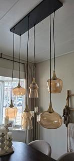 plafon lamp met amberkleurige glazen, Huis en Inrichting, Ophalen of Verzenden, Minder dan 50 cm