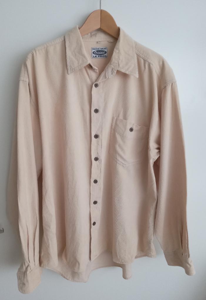 Basic Wear Original Le Frog babyrib overhemd, maat XL, Kleding | Heren, Overhemden, Nieuw, Halswijdte 43/44 (XL), Beige, Verzenden