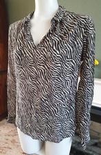 Purdey beige zebra top mt 36 S zijde Gratis Verzenden !, Kleding | Dames, Tops, Verzenden, Beige, Purdey, Lange mouw
