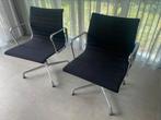 Vitra Eames EA107 zwart hopsak chroom (2 stuks), Ophalen, Zo goed als nieuw, Zwart