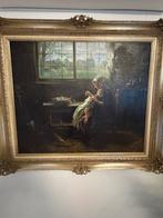 Olieverfschilderij G. Stevens, naar Jozef Israëls, Ophalen of Verzenden