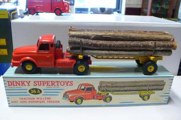 willeme trekker met houtoplegger -dinky toys france #36a-!!! beschikbaar voor biedingen