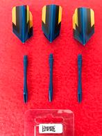 3 Dart Flights blauw/geel/zwart en 3 plastic Shafts blauw, Sport en Fitness, Darts, Ophalen, Zo goed als nieuw, Flights, Elektronisch