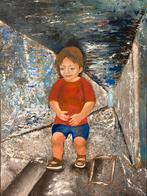 Olieverf schilderij in baklijst, 100X70 cm, Ophalen of Verzenden