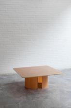 Perzik kleurige glazen salontafel, Galotti & Radice, 1970s, Huis en Inrichting, Tafels | Salontafels, Ophalen, Gebruikt, Vierkant