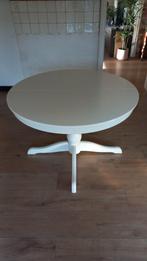 Uitschuifbare eettafel wit: ingatorp ikea, Huis en Inrichting, Tafels | Eettafels, Ophalen, Gebruikt, Rond, Vijf personen of meer
