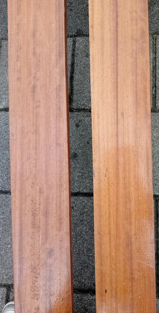 2 prachtig kwaliteit IROKO hardhouten planken lengte 360 cm, Doe-het-zelf en Verbouw, Hout en Planken, Gebruikt, Plank, Overige houtsoorten