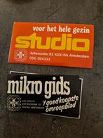 3456 Vintage KRO Studio & Mikro Gids Stickers, Verzamelen, Stickers, Ophalen of Verzenden, Gebruikt, Overige typen