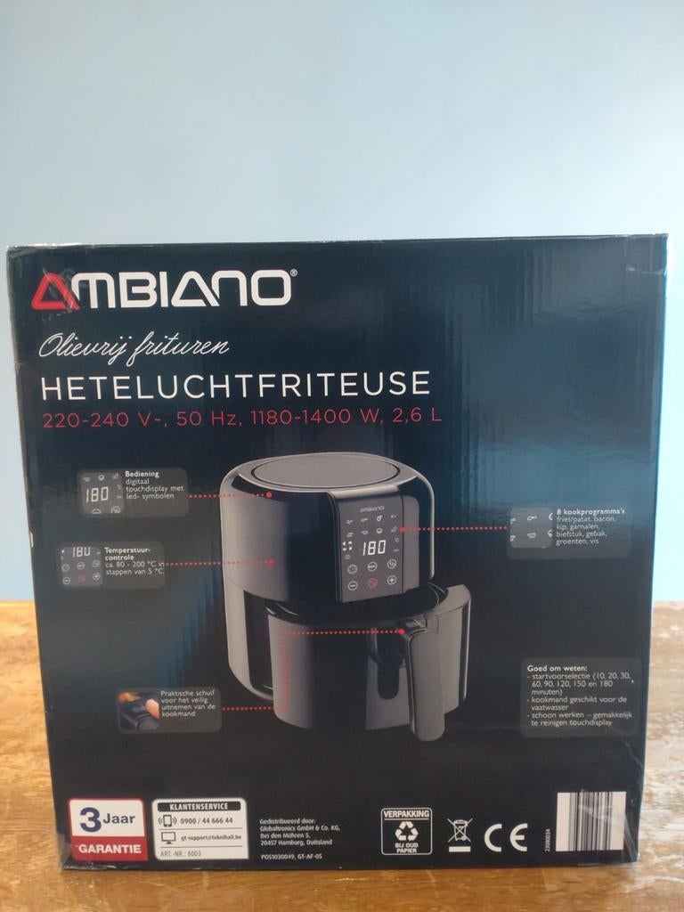 Ambiano Airfryer - ongebruikt in de doos!, Witgoed en Apparatuur, Ophalen, Nieuw, Airfryer