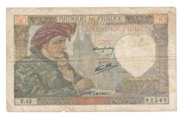 Frankrijk 50 Francs 1940-1942 Jacques Coeur  beschikbaar voor biedingen