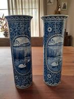 2 delftsblauwe vazen met zwaan, Antiek en Kunst, Antiek | Vazen, Ophalen of Verzenden