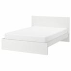 IKEA MALM bed, Huis en Inrichting, Ophalen, Gebruikt, Wit, Tweepersoons