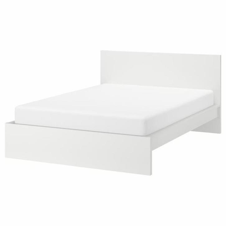 IKEA MALM bed, Huis en Inrichting, Slaapkamer | Bedden, Gebruikt, Tweepersoons, 140 cm, 200 cm, Hout, Wit, Ophalen