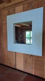 Vierkante, Indiase spiegel met witte lijst van scrapwood, Huis en Inrichting, Ophalen of Verzenden, Vierkant, 50 tot 75 cm, Minder dan 100 cm
