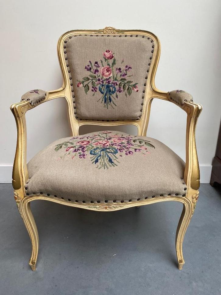 Prachtige vintage barok dames stoel / fauteuil - Queen Anne, Antiek en Kunst, Antiek | Meubels | Stoelen en Banken, Ophalen