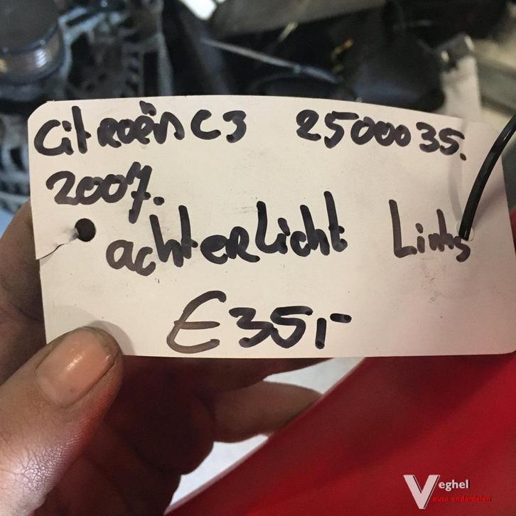 Citroen C3  1.1   2007 Wagennr 2500035 Kleurcode EKQ  Achter, Auto-onderdelen, Verlichting, Gebruikt, Ophalen of Verzenden