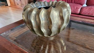 Bloempot met koperen finish - 20cm beschikbaar voor biedingen