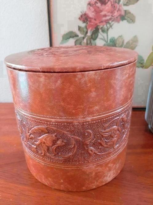 Vintage leren doos, Antiek en Kunst, Curiosa en Brocante, Ophalen of Verzenden