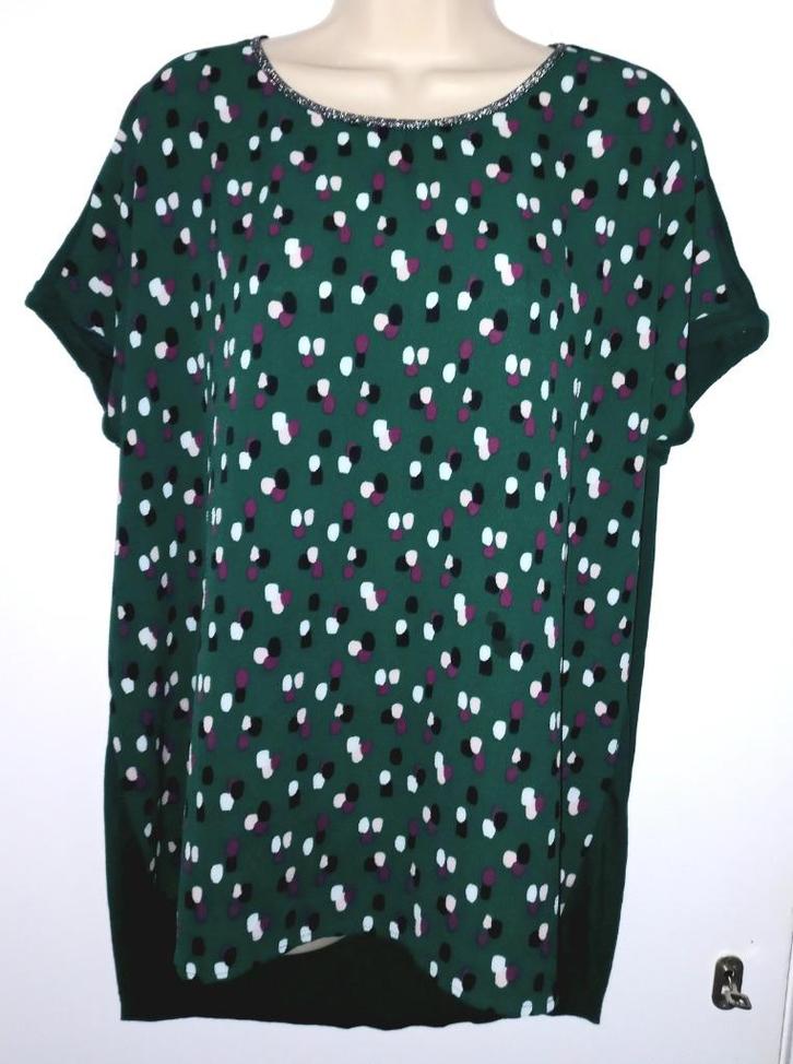 Miss Etam blouse maat 46, Kleding | Dames, Grote Maten, Zo goed als nieuw, Blouse of Tuniek, Groen, Ophalen of Verzenden