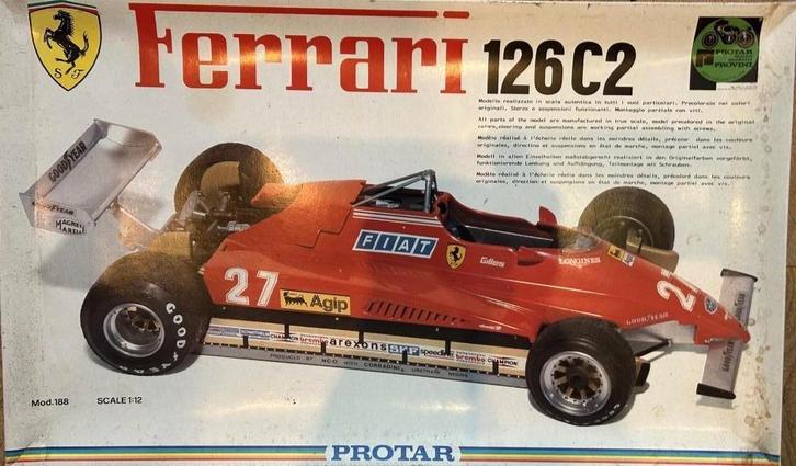 FERRARI 126C Schaal 1:!2 Gilles Villeneuev!, Hobby en Vrije tijd, Modelbouw | Auto's en Voertuigen, Nieuw, Auto, Groter dan 1:32