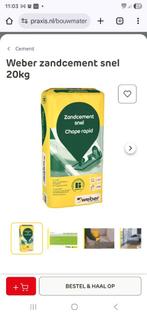 Weber zandcement snel chape rapid 20 kg x 12 stuks, Ophalen, Bakstenen