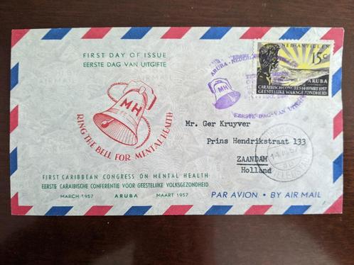 NED. ANTILLEN 1957; FDC E-1b CARIBISCH CONGRES, Postzegels en Munten, Postzegels | Eerstedagenveloppen, Beschreven, Nederland