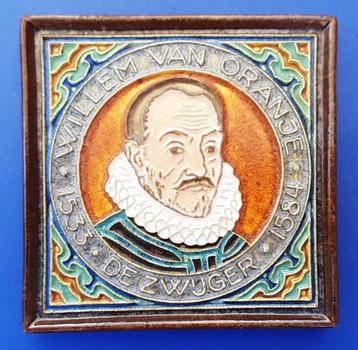 Porceleyne Fles cloisonne tegel Willem van Oranje perfect (2 beschikbaar voor biedingen