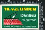 Sticker: Van de Linden Bouwbedrijf - Wilbertoord, Verzamelen, Stickers, Ophalen of Verzenden, Zo goed als nieuw, Bedrijf of Vereniging