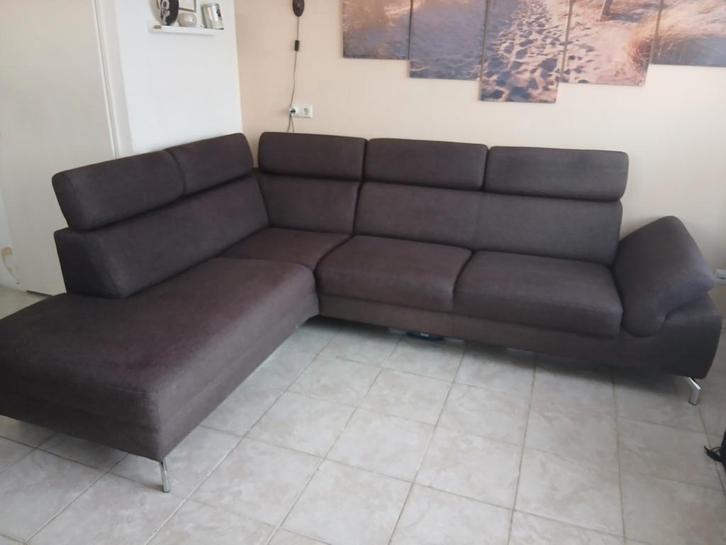 Montel hoekbank bruin 270x210, Huis en Inrichting, Banken | Complete zithoeken, Gebruikt, Stof, Ophalen