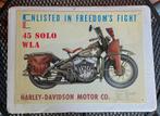 Metaal wandbord Harley Enlisted freedom's fight 41x30 NIEUW, Ophalen of Verzenden, Nieuw, Reclamebord