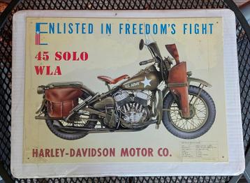Metaal wandbord Harley Enlisted freedom's fight 41x30 NIEUW beschikbaar voor biedingen