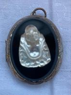 Verzilverd Medaillon met Boeddha, Ophalen of Verzenden, Zilver, Hanger, Met edelsteen