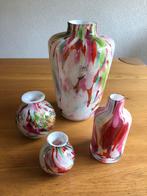 Vier vazen Fidrio Holland mixed colors, Glas, Ophalen of Verzenden, Zo goed als nieuw
