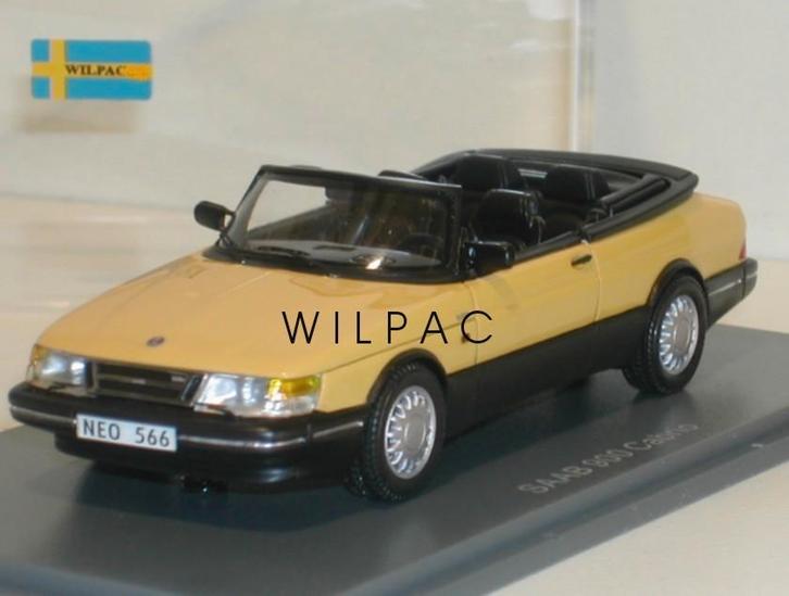Neo. Saab 900 cabrio geel 1987 resin schaal 1:43 cabriolet, Hobby en Vrije tijd, Modelauto's | 1:43, Nieuw, Auto, Overige merken