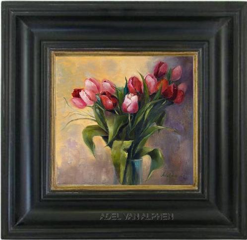 Olieverf schilderijen:Tulpen, Huis en Inrichting, Woonaccessoires | Schilderijen, Tekeningen en Foto's, Nieuw, Schilderij, Minder dan 50 cm