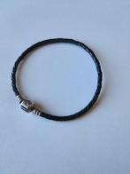 Pandora armband zwart leer 20 cm, Ophalen of Verzenden, Gebruikt, Zwart, Leer