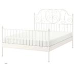 Ikea Leirvik Metalen Bed, Zwart, Tweepersoons, Ophalen of Verzenden, Zo goed als nieuw