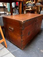 92) 19e eeuwse houten kist., Ophalen, Minder dan 50 cm, Gebruikt, 50 tot 100 cm