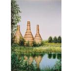 De Kalkovens aan de Drentse hoofdvaart bij Meppel., Antiek en Kunst, Kunst | Schilderijen | Klassiek, Ophalen of Verzenden