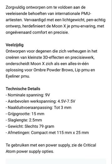 Permanente make up machine Moon X PMU Machine - Nieuwstaat beschikbaar voor biedingen
