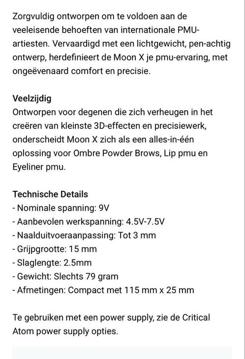 Permanente make up machine Moon X PMU Machine - Nieuwstaat, Sieraden, Tassen en Uiterlijk, Uiterlijk | Cosmetica en Make-up, Nieuw