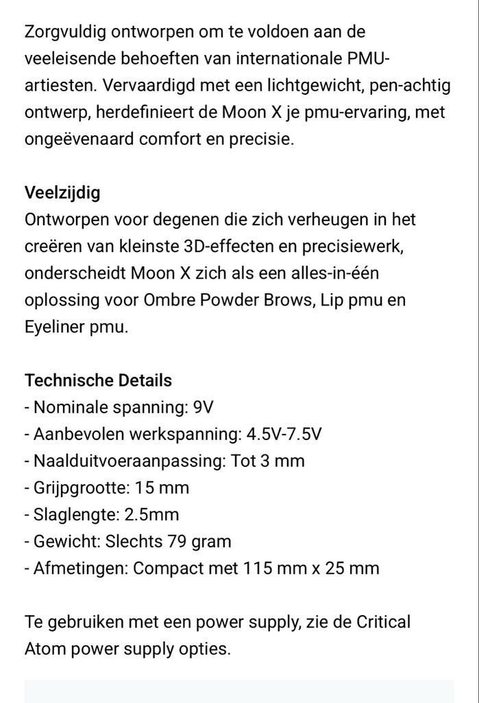 Permanente make up machine Moon X PMU Machine - Nieuwstaat, Sieraden, Tassen en Uiterlijk, Uiterlijk | Cosmetica en Make-up, Nieuw