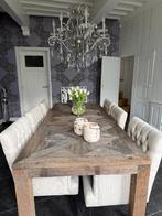 complete eetkamer, 6 eetkamerstoelen, tafel, kroonluchter, Ophalen, Gebruikt, 4 tot 6 stoelen