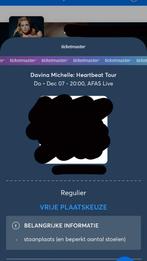 Davina Michelle tickets 7 dec Amsterdam, Tickets en Kaartjes