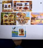 Olifanten  Malawi,  Tanzania,  Congo en Liberia., Ophalen of Verzenden, Gestempeld, Dier of Natuur